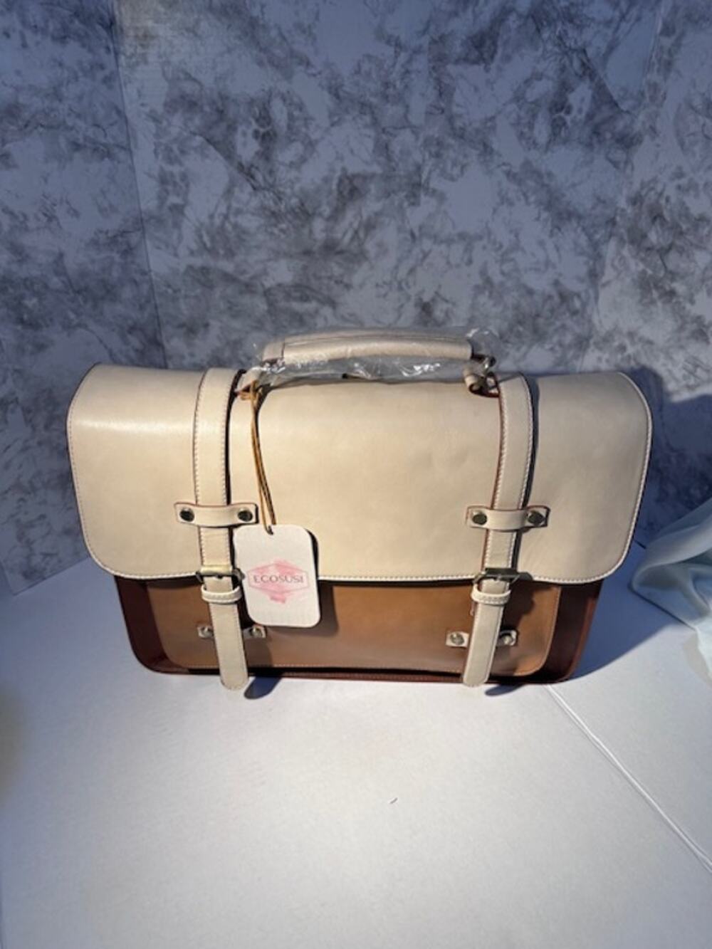 NWT Ecosusi Tri‑Color 3‑in‑1 Briefcase Convertible Shoulder Bag Backpack Work